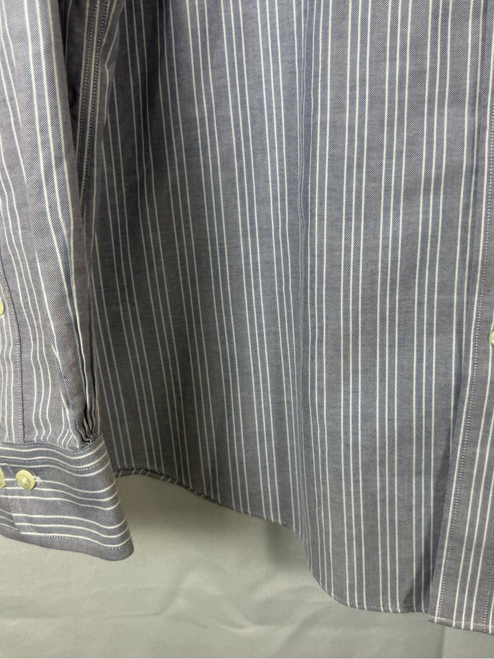 Brooks Brothers 1818 Regent Non-Iron Stripe Shirt XL Blue Supima Cotton - Picture 5 of 7